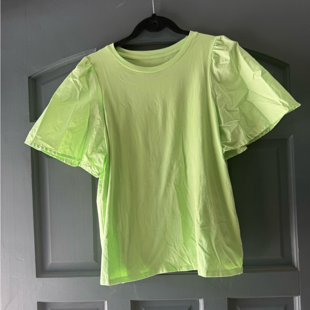 Lime Green a new day Puff Sleeve Top